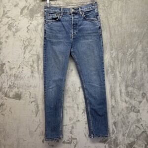 Re/Done‎ Originals Women's Mid-Rise Ankle Crop Jeans Mid 70's Wash Size 26